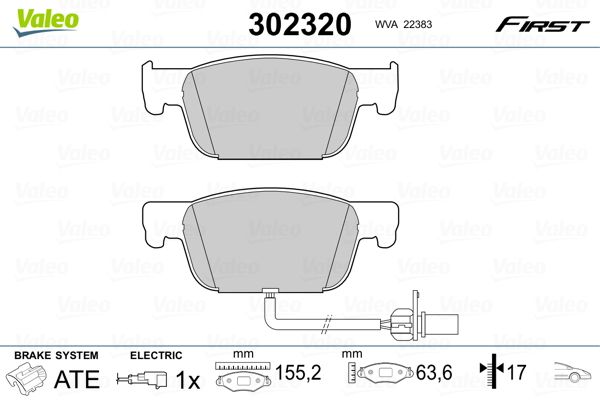 VALEO 302320 Brake Pad Set, disc brake