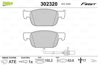 Brake Pad Set, disc brake VALEO 302320