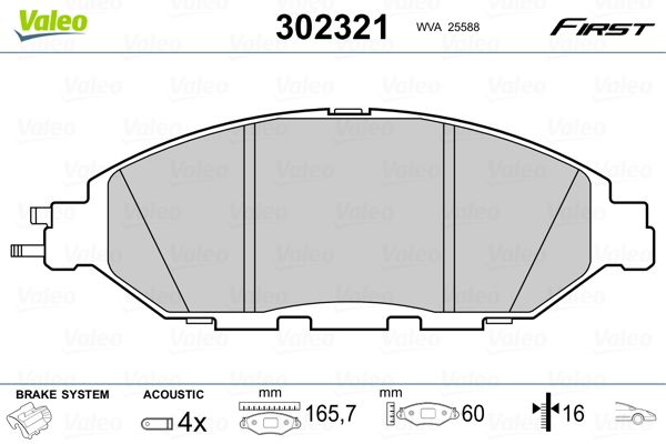 VALEO 302321 Brake Pad Set, disc brake
