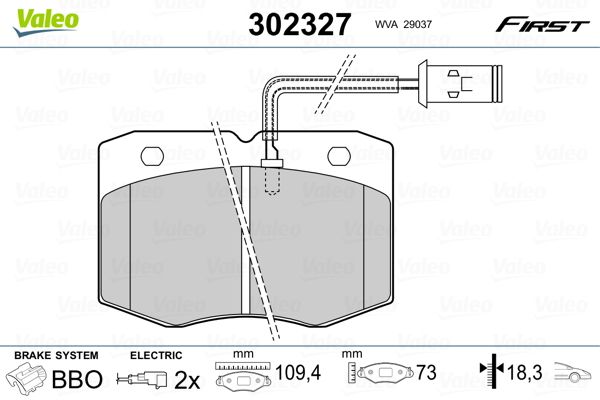 VALEO 302327 Brake Pad Set, disc brake