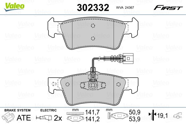 VALEO 302332 Brake Pad Set, disc brake