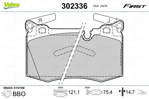 VALEO 302336 Brake Pad Set, disc brake