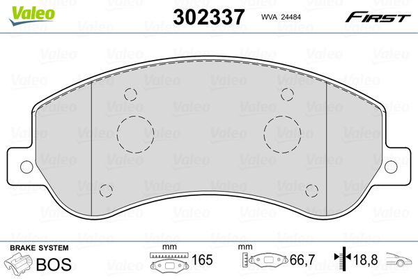 VALEO 302337 Brake Pad Set, disc brake