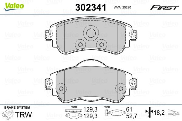 VALEO 302341 Brake Pad Set, disc brake