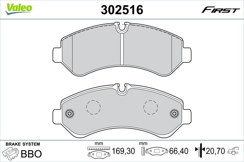VALEO 302516 Brake Pad Set, disc brake