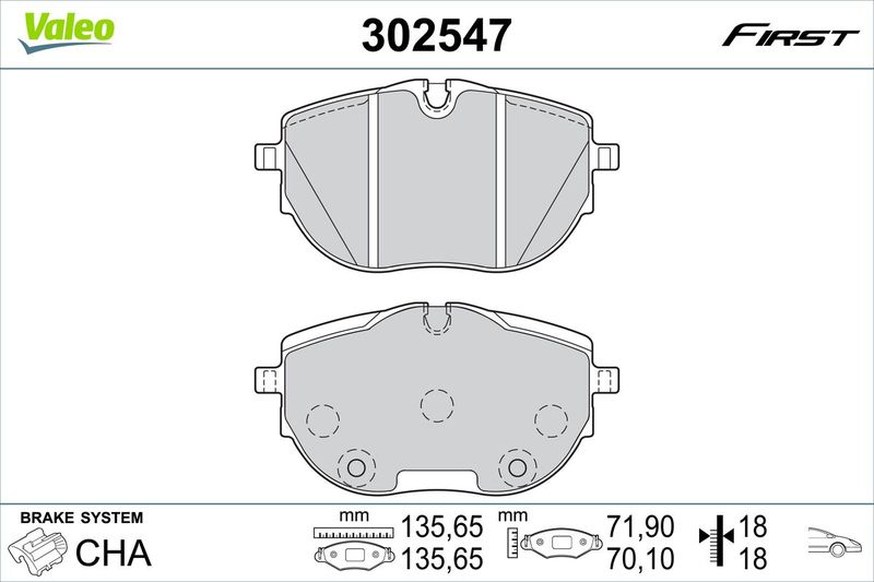 VALEO 302547 Brake Pad Set, disc brake