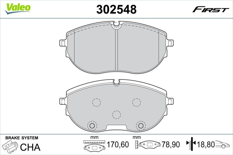 VALEO 302548 Brake Pad Set, disc brake