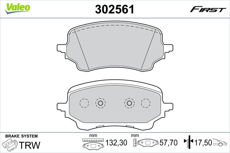 VALEO 302561 Brake Pad Set, disc brake