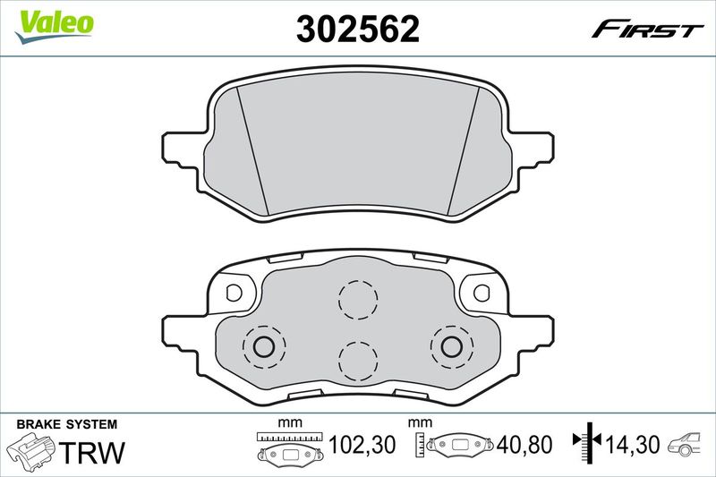 VALEO 302562 Brake Pad Set, disc brake
