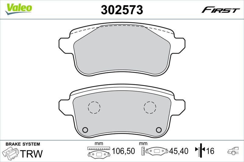 VALEO 302573 Brake Pad Set, disc brake