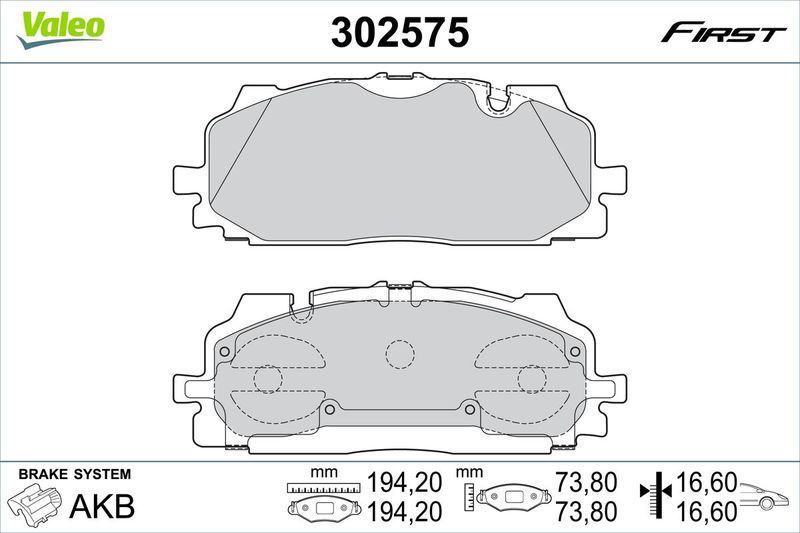 VALEO 302575 Brake Pad Set, disc brake
