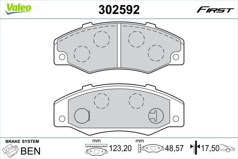 VALEO 302592 Brake Pad Set, disc brake