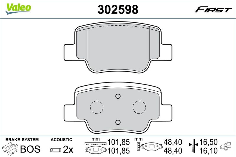 VALEO 302598 Brake Pad Set, disc brake