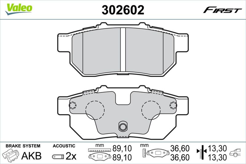 VALEO 302602 Brake Pad Set, disc brake
