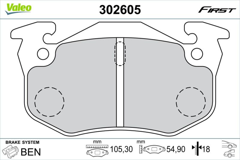 VALEO 302605 Brake Pad Set, disc brake