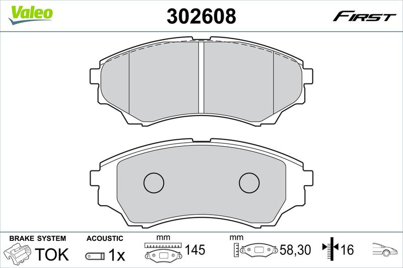VALEO 302608 Brake Pad Set, disc brake