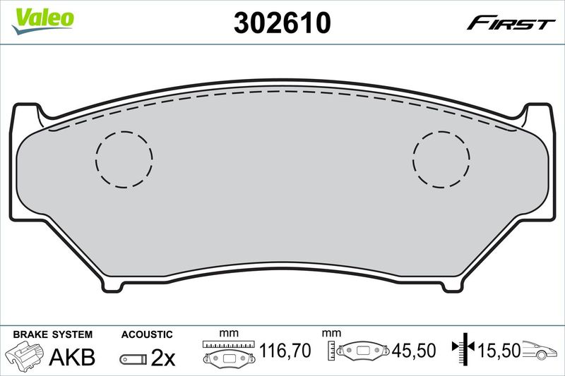 VALEO 302610 Brake Pad Set, disc brake