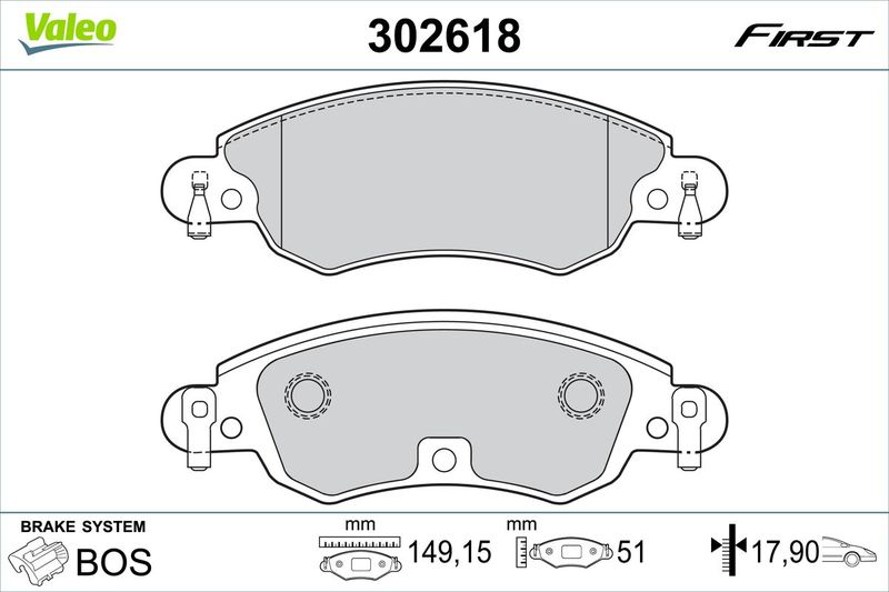 VALEO 302618 Brake Pad Set, disc brake
