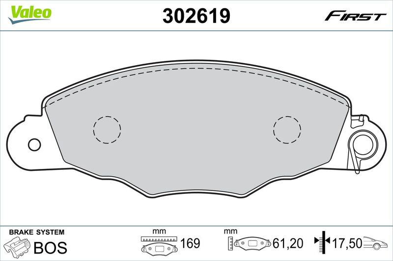 VALEO 302619 Brake Pad Set, disc brake