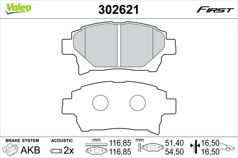 VALEO 302621 Brake Pad Set, disc brake