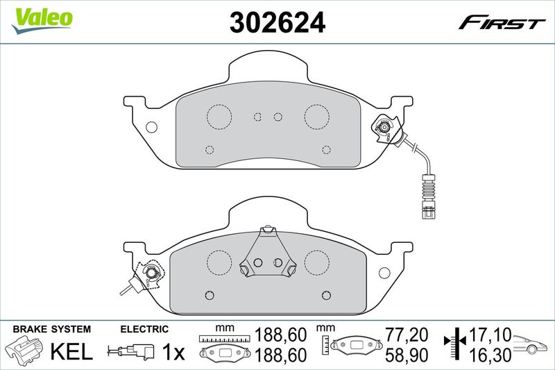 VALEO 302624 Brake Pad Set, disc brake