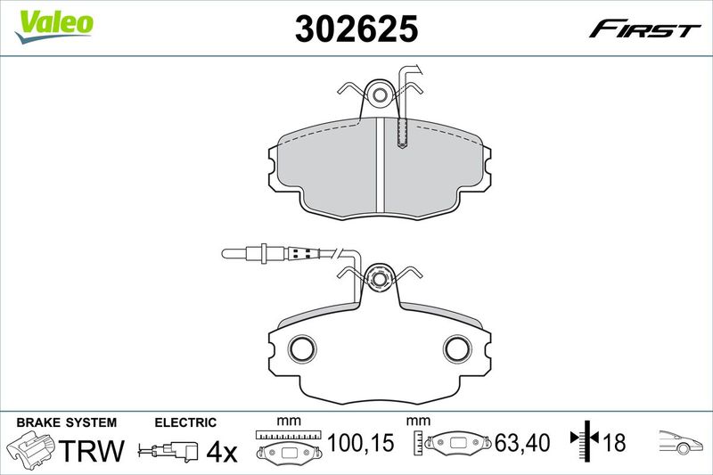 VALEO 302625 Brake Pad Set, disc brake