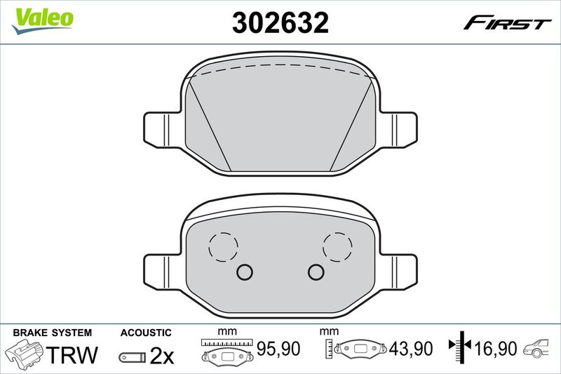 VALEO 302632 Brake Pad Set, disc brake