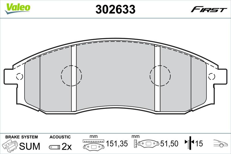 VALEO 302633 Brake Pad Set, disc brake