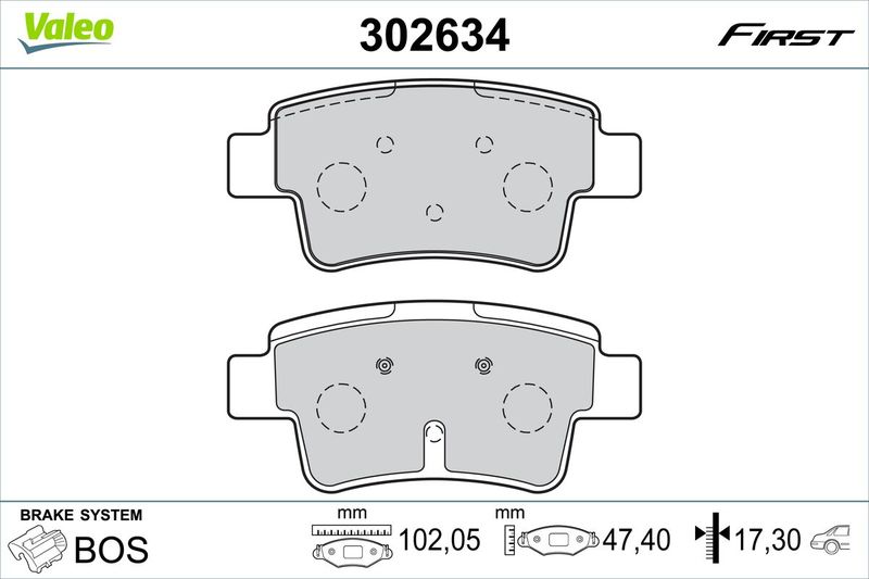 VALEO 302634 Brake Pad Set, disc brake