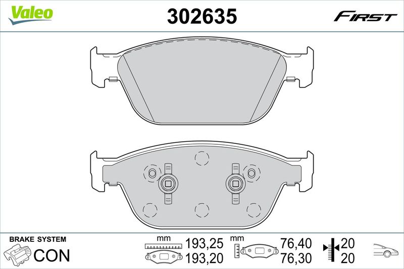 VALEO 302635 Brake Pad Set, disc brake