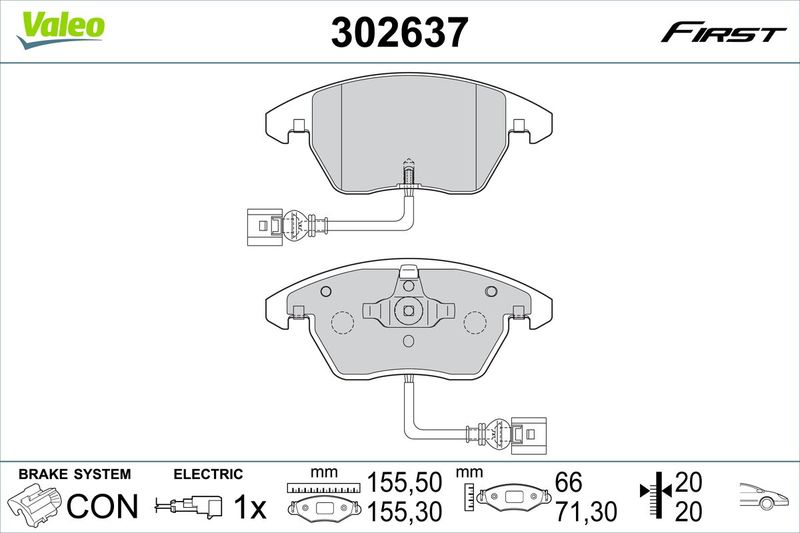 VALEO 302637 Brake Pad Set, disc brake