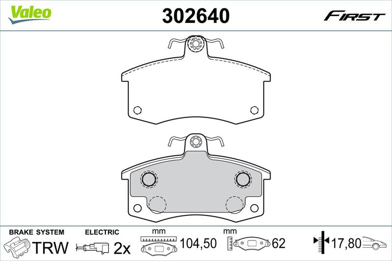 VALEO 302640 Brake Pad Set, disc brake
