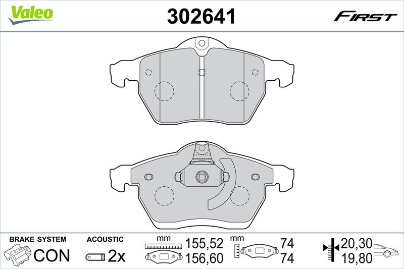 VALEO 302641 Brake Pad Set, disc brake