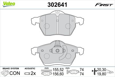 Brake Pad Set, disc brake VALEO 302641