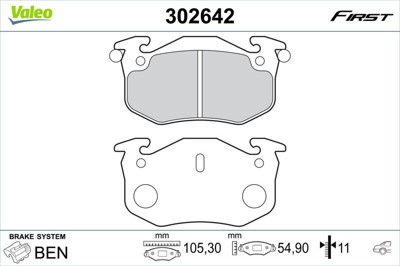 VALEO 302642 Brake Pad Set, disc brake