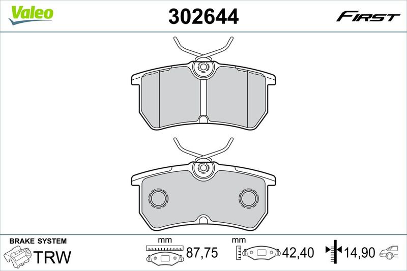 VALEO 302644 Brake Pad Set, disc brake