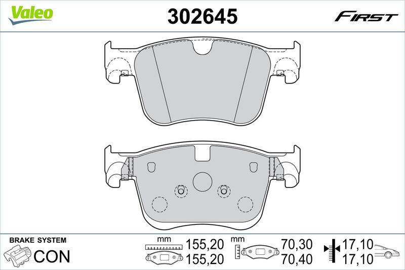 VALEO 302645 Brake Pad Set, disc brake