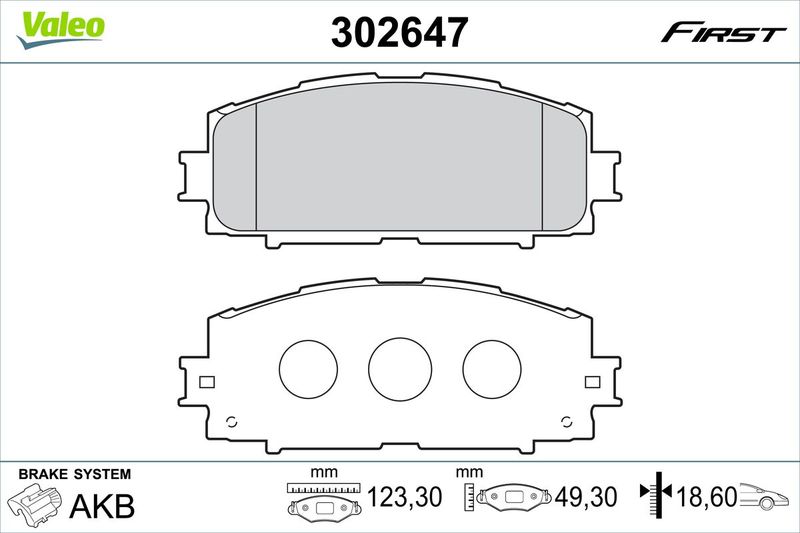 VALEO 302647 Brake Pad Set, disc brake