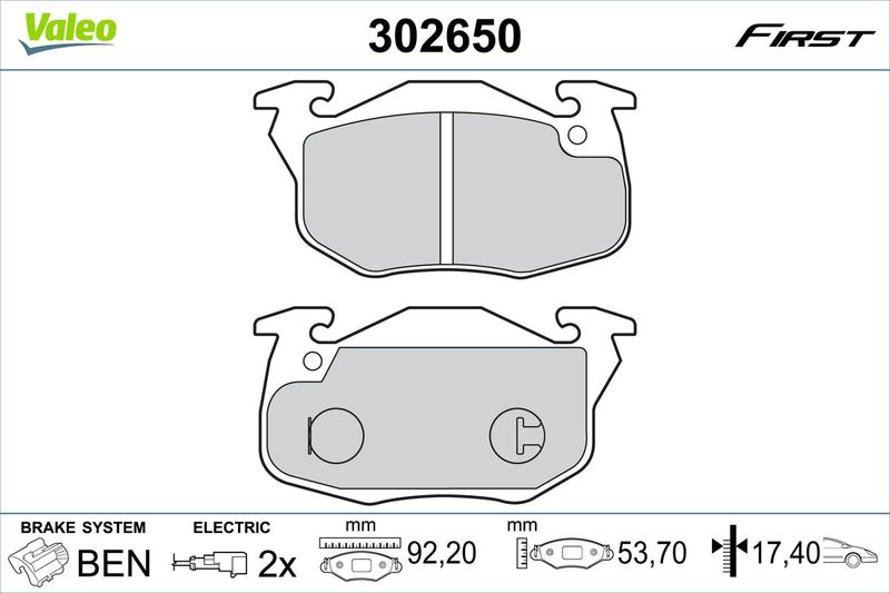 VALEO 302650 Brake Pad Set, disc brake