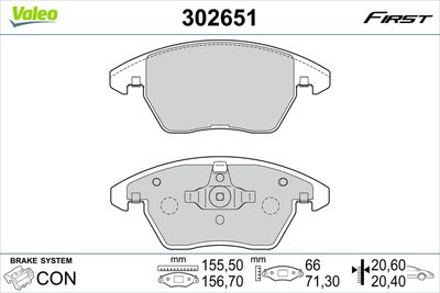 Brake Pad Set, disc brake VALEO 302651