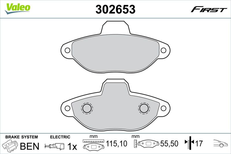 VALEO 302653 Brake Pad Set, disc brake