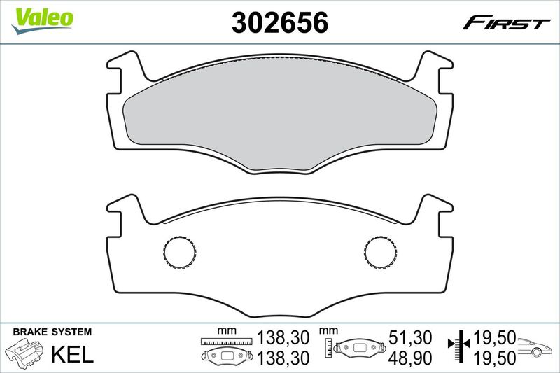 VALEO 302656 Brake Pad Set, disc brake