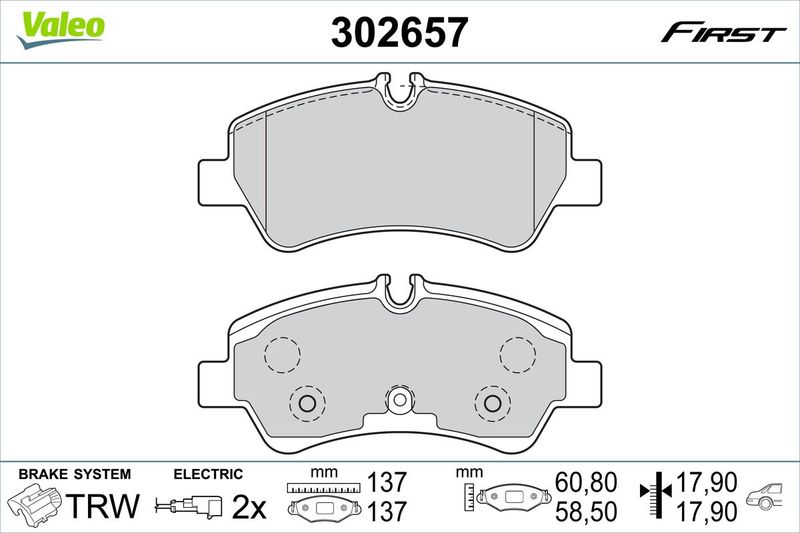 VALEO 302657 Brake Pad Set, disc brake