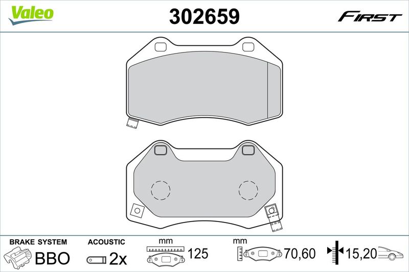 VALEO 302659 Brake Pad Set, disc brake