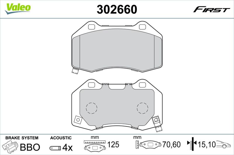 VALEO 302660 Brake Pad Set, disc brake