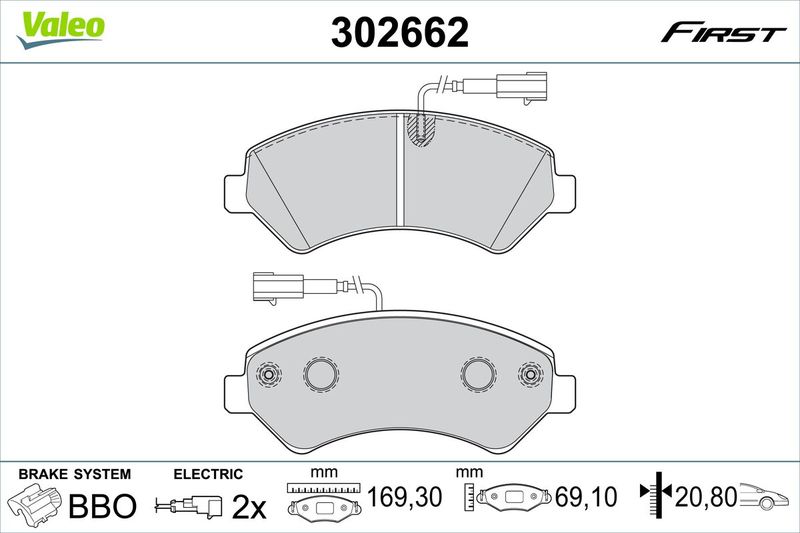 VALEO 302662 Brake Pad Set, disc brake