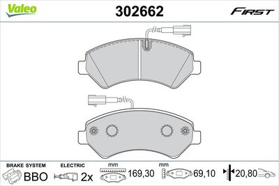 Brake Pad Set, disc brake VALEO 302662
