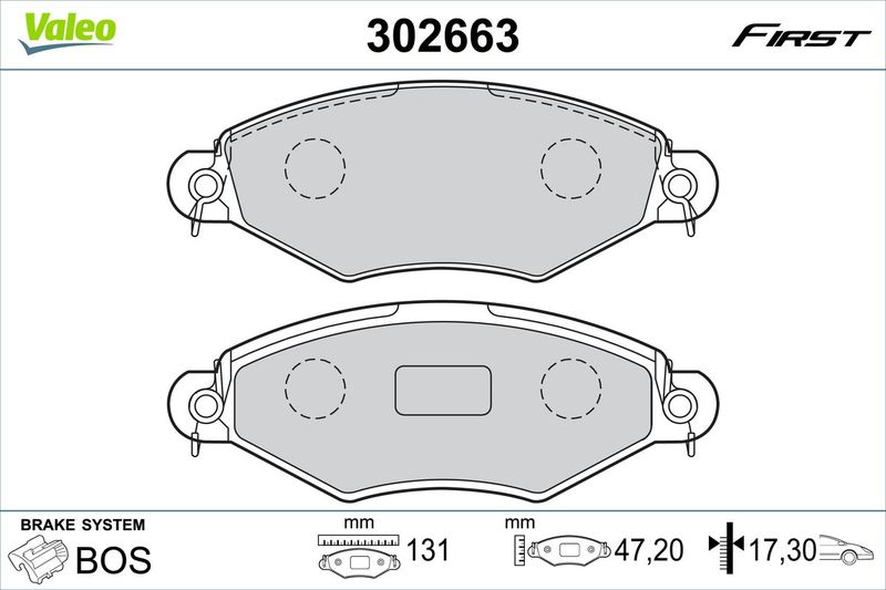VALEO 302663 Brake Pad Set, disc brake