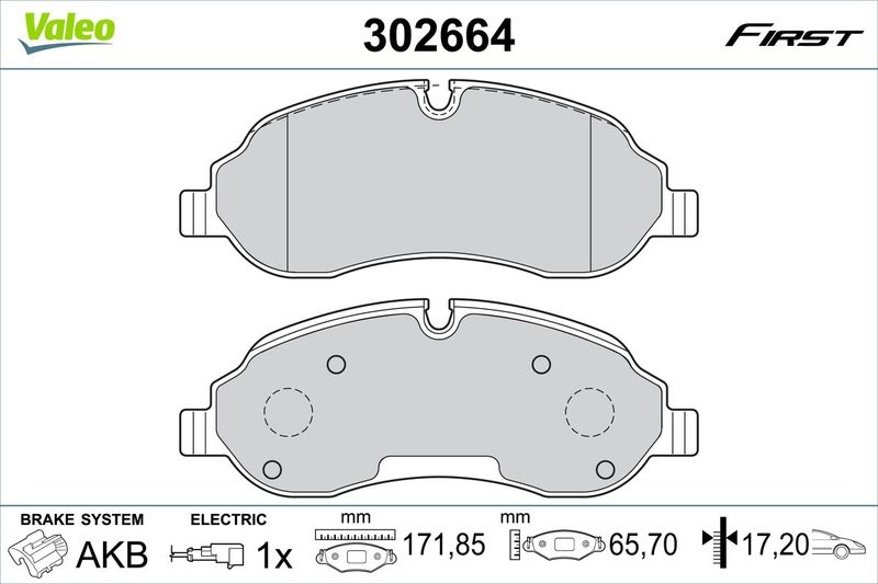 VALEO 302664 Brake Pad Set, disc brake