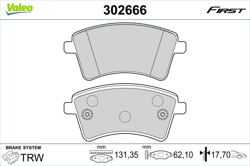 VALEO 302666 Brake Pad Set, disc brake